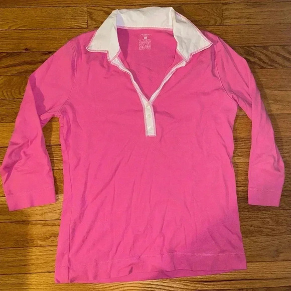 Jones New York Tops - Women’s Jones New York Sport Pink Shirt With White Collar Size Medium